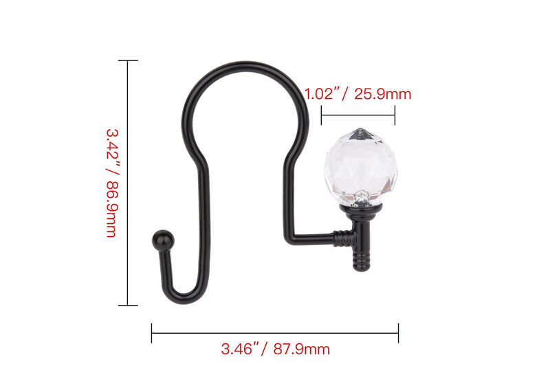 Zinc Double Shower Curtain Hooks, Set of 12 image number 5