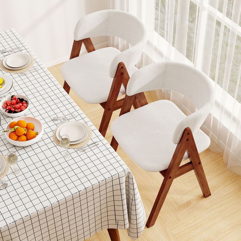 Set of 4 Farmhouse Fabric Dining Chairs with 5.5-Inch Padded Seats image number 6