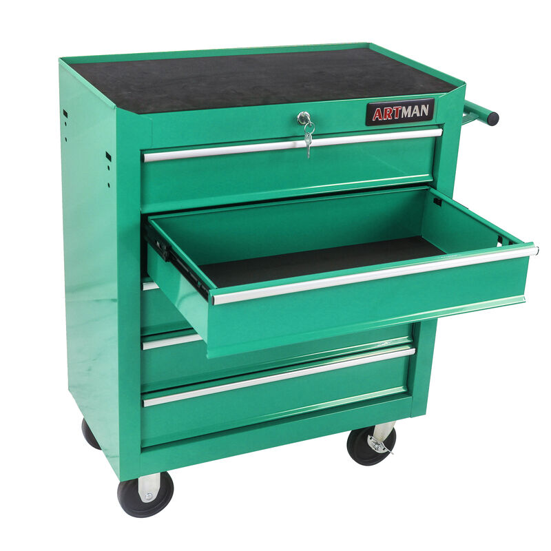 5-Drawer Multifunctional Tool Cart with Wheels for Mobile Garage & Workshop Storage