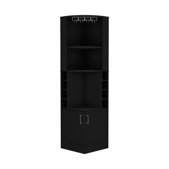 Corner Bar Cabinet Atanasio, Living Room, Black