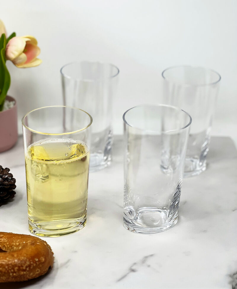 Set of 4 Acrylic Stemless Highball Glasses for Cocktails, Spirits, and Everyday Use