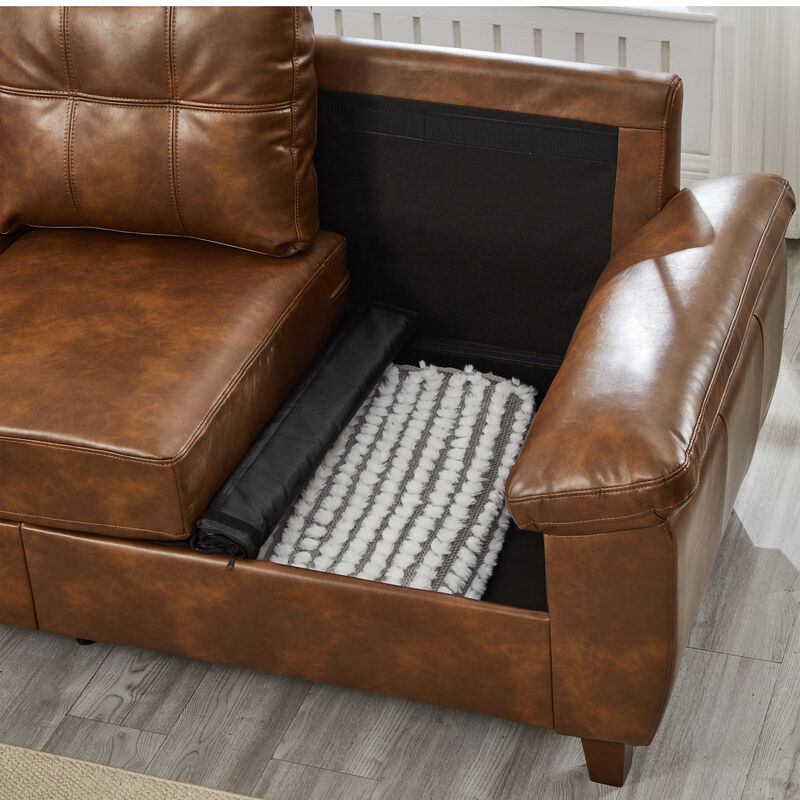 Buldef Breathable Faux-Leather Sofa image number 4