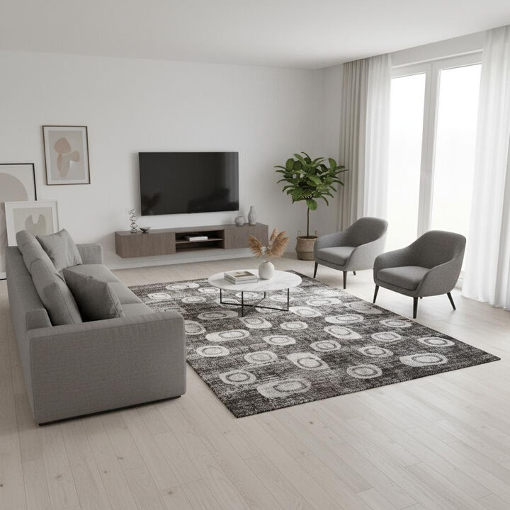 HomeRoots Abstract Area Rug