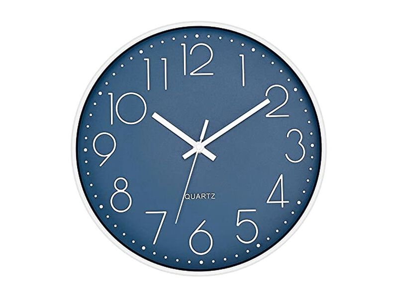 Cerulean Wall Clock 12 Inch Silent Non Ticking Modern Battery Operated image number 0