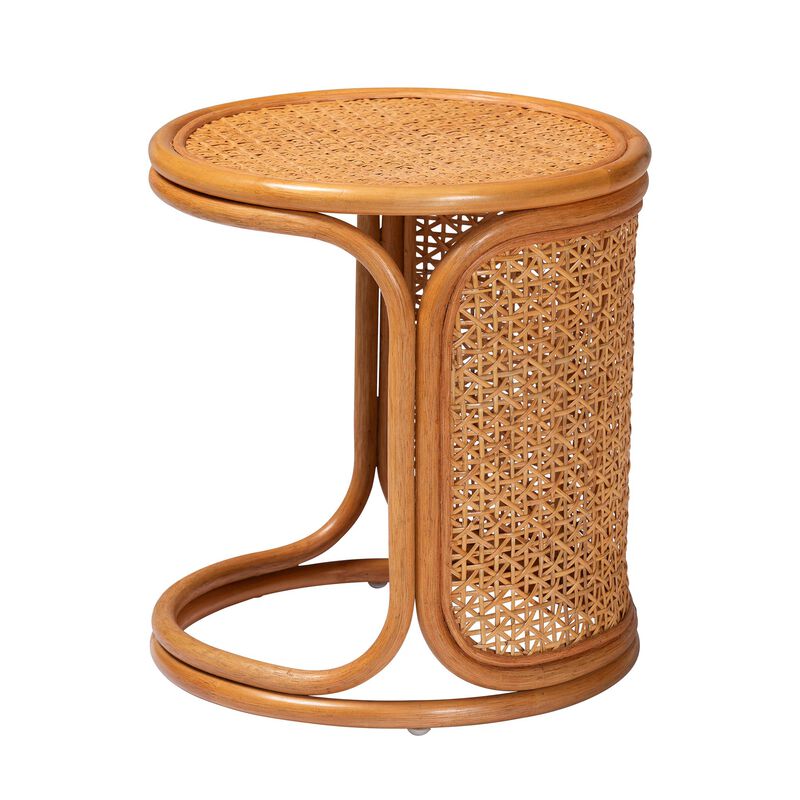 bali & pari Eldon Bohemian Honey Rattan End Table