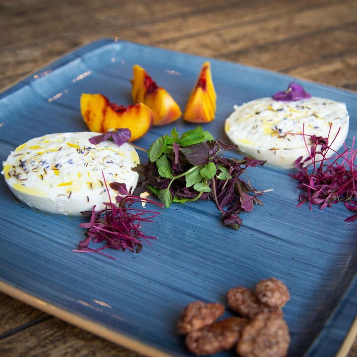 Dusk 12.75" x 12" x h:0.75" Square Blue Porcelain Platter