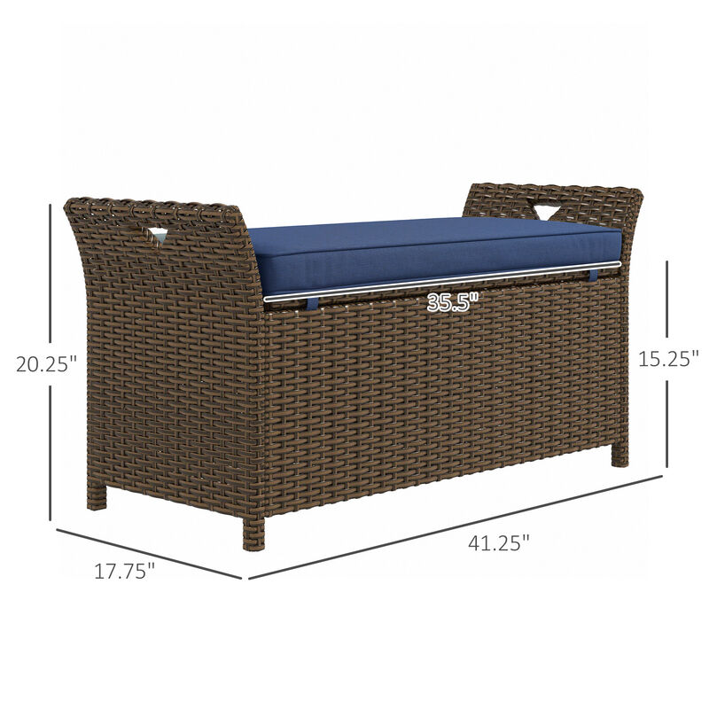 Hivvago 2-in-1 Rattan Patio Bench with Storage image number 2