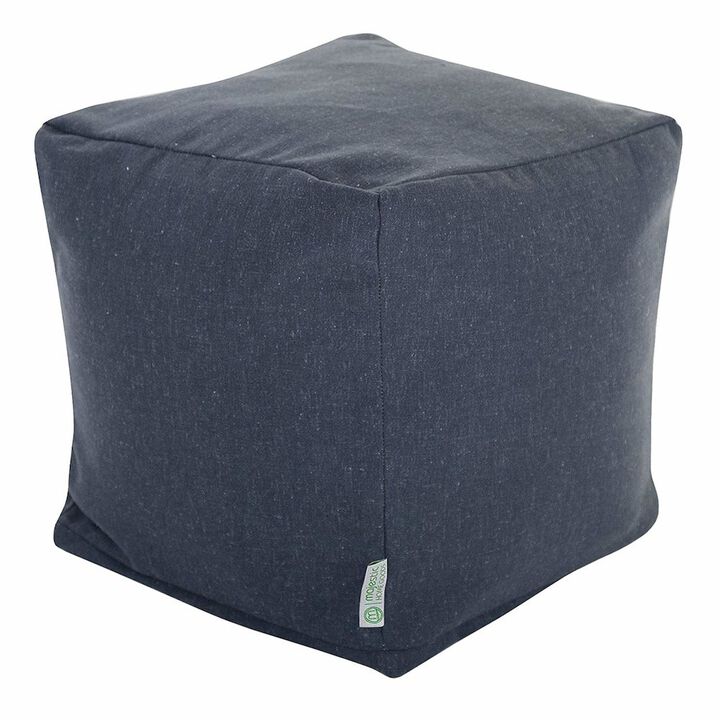 Majestic Home Goods Cube Pouf Wales Navy