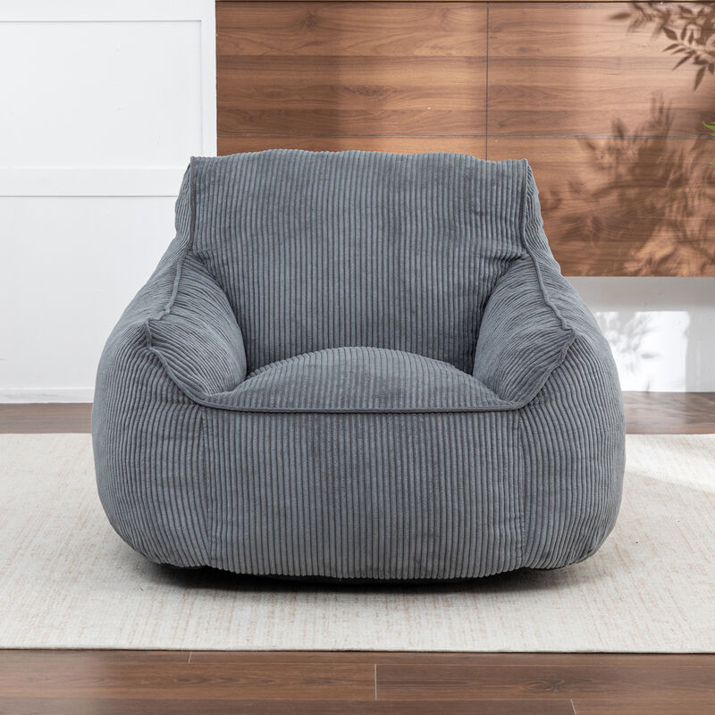 GOODSILO Ergonomic Corduroy Bean Bag Sofa Chair with Armrests for Comfortable Lounging and Relaxation in Any Living Space image number 3
