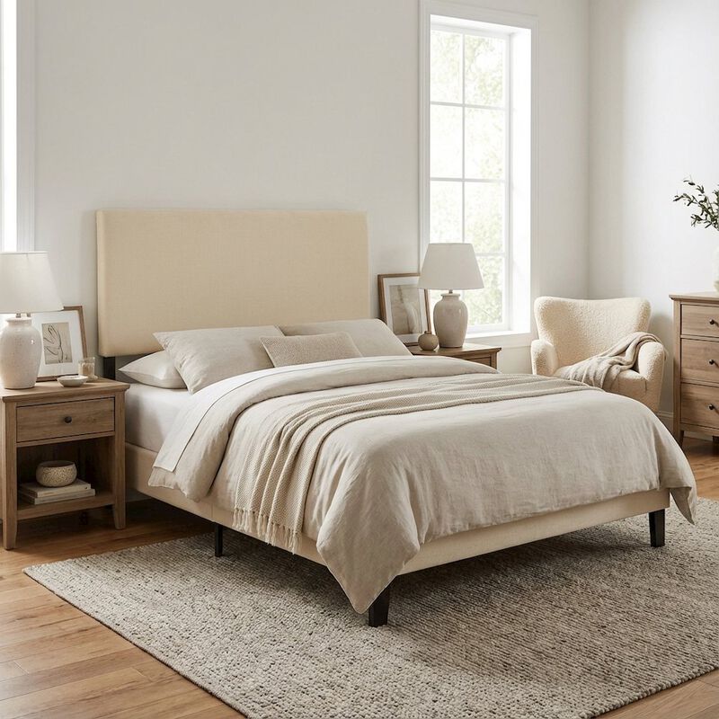 Upholstered Fabric King Headboard with Padded Design and Durable Frame image number 3