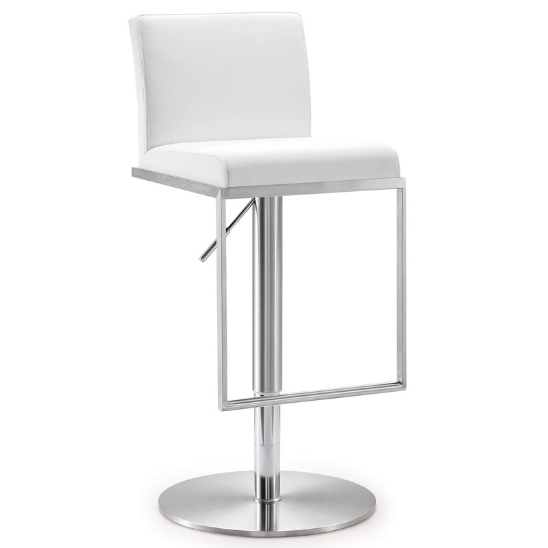 Amalfi Grey Performance Vegan Leather Adjustable Stool