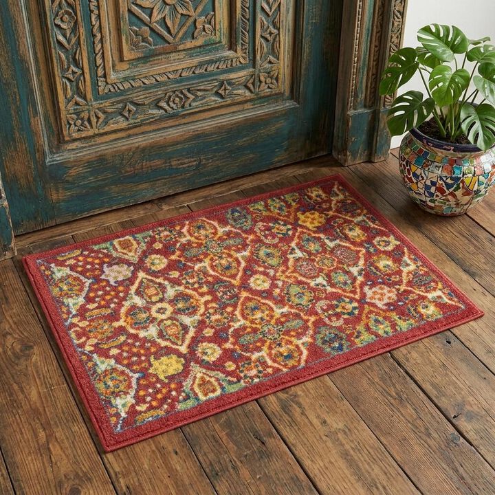 HomeRoots Floral Power Loom Area Rug