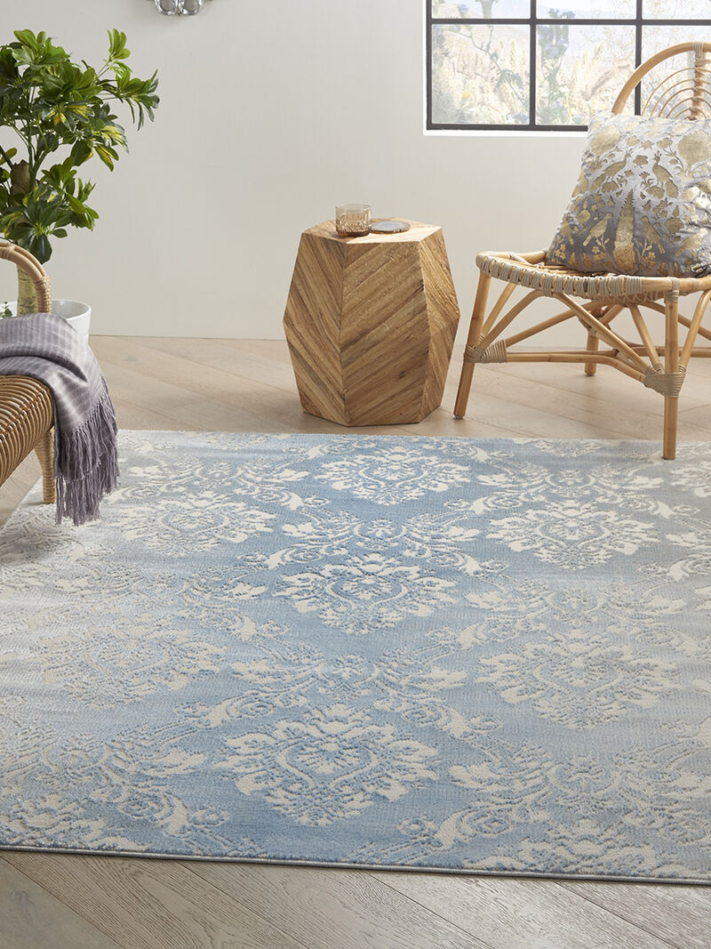 Elation ETN03 Ivory/Blue 4' x 6' Rug