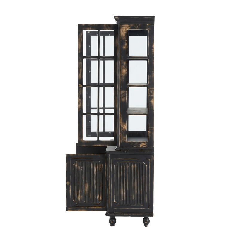 Felirn 77.5''H Vintage Storage Display Cabinet image number 3