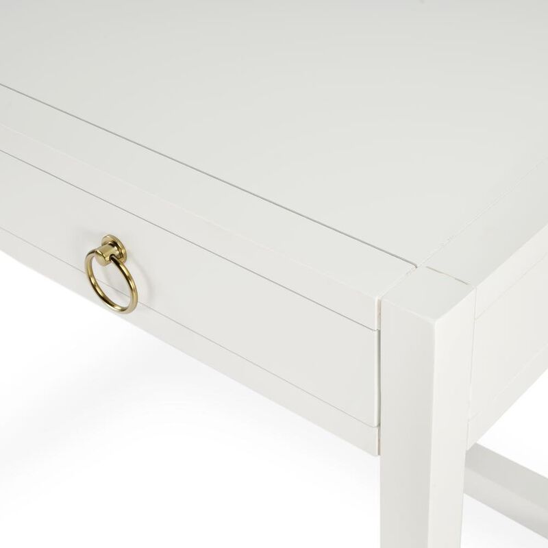 Starlight Canyon Home White Writing Desk with Drawer - Narrow Desk with Drawers for Home Use image number 5