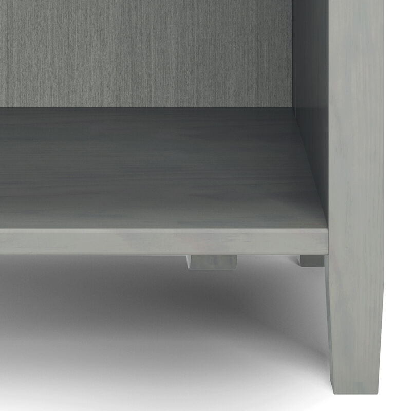 Warm Shaker SOLID WOOD 24 inch Wide Transitional Bedside Nightstand Table in Fog Grey