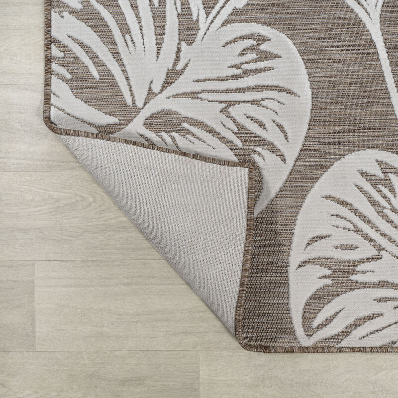 Tobago High-Low Two Tone Monstera Leaf Area Rug