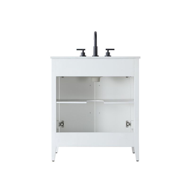 Elegant Kitchen and Bath 30 Inch Single Bathroom Vanity In White