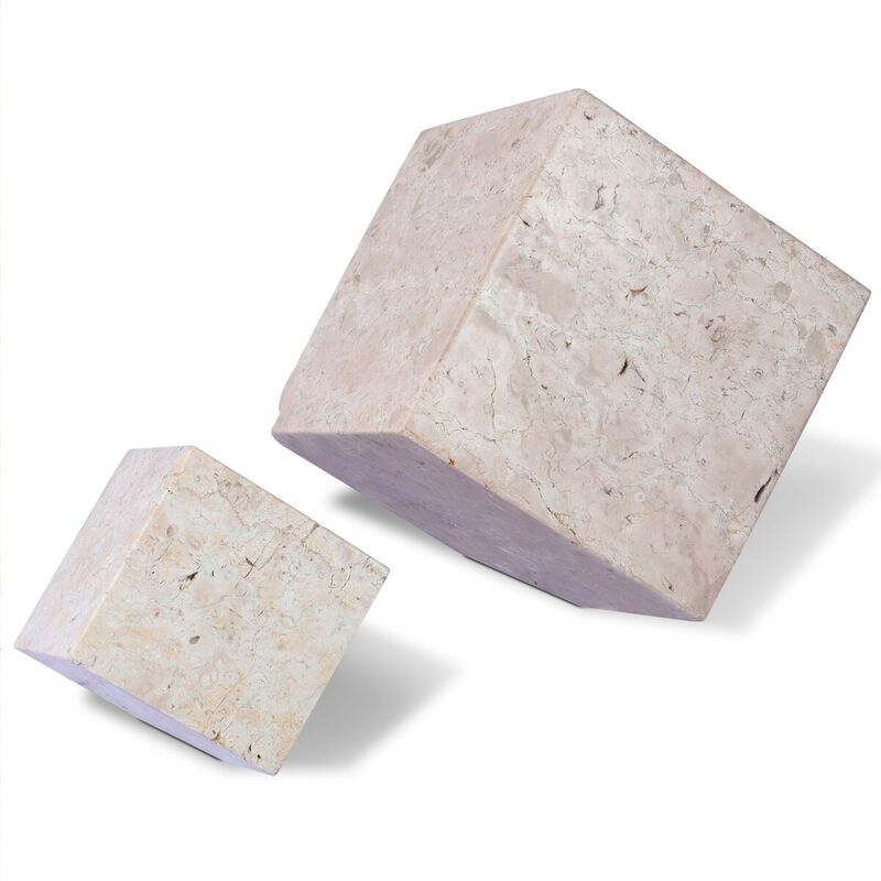 Travertine Cube Sculpture Set image number 3