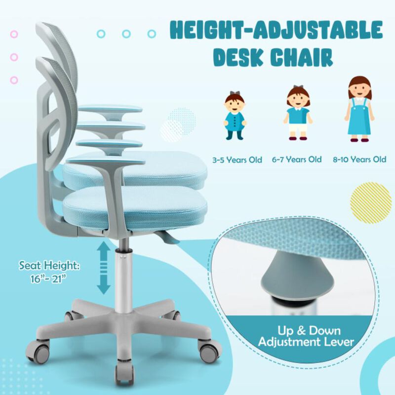 Hivvago Adjustable Desk Chair with 5 Rolling Universal Casters for Kids