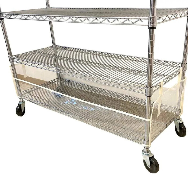 Storage Shelving Bottom Cover, 48"W x 24"D x 6"H, All Clear PVC Panels (Bottom Part ONLY) image number 0