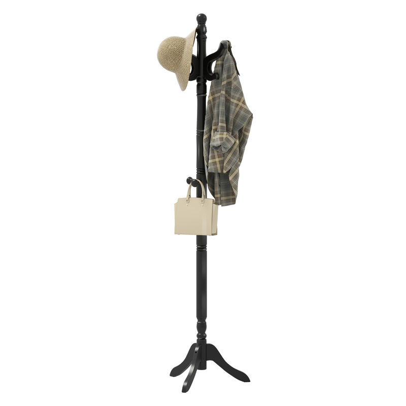 Entryway Hall Tree &ndash; Solid Wood with 11 Hooks and 3 Height Options image number 4