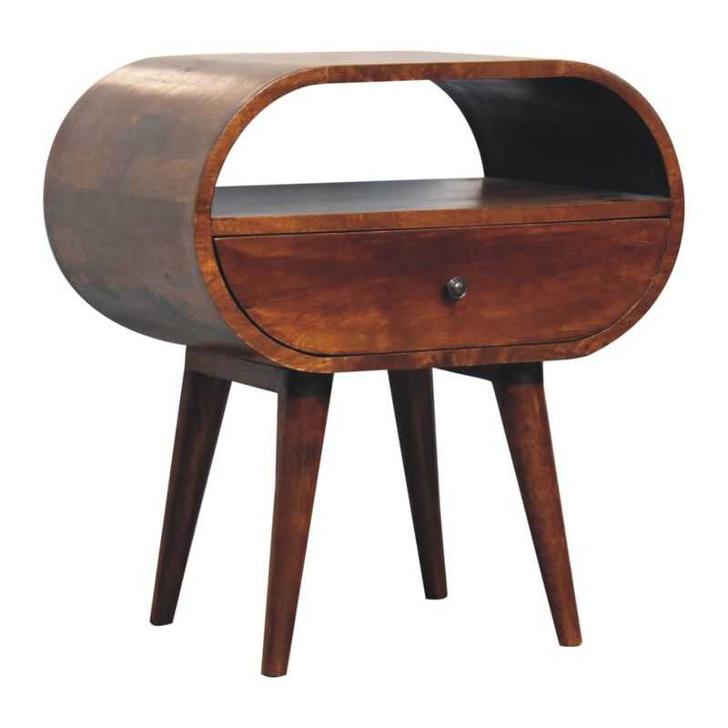 Artisan Furniture Large Chestnut Circular Open Bedside