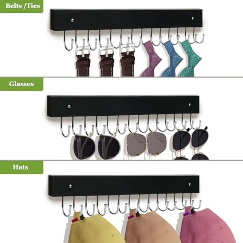 60-Pack Space-Saving Hanger Hooks  Black Plastic Triangle Hangers for Closet image number 3