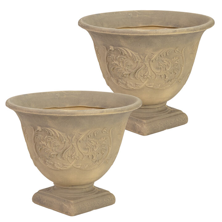 Sunnydaze Darcy Dual-Wall Polyresin Planter - Beige