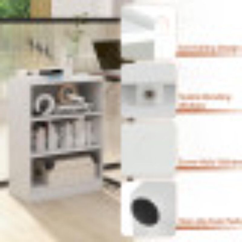 Hivago 3-Tier Bookcase Open Display Rack Cabinet with Adjustable Shelves-White