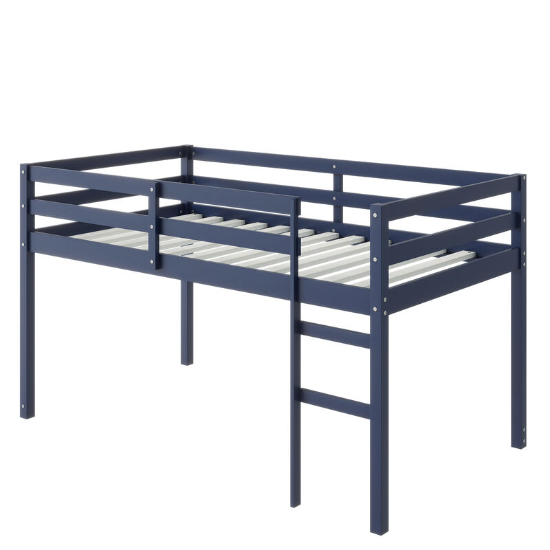 Whisen Twin Loft Bed with Ladder, Rubber Wood Space-Saving Design image number 8