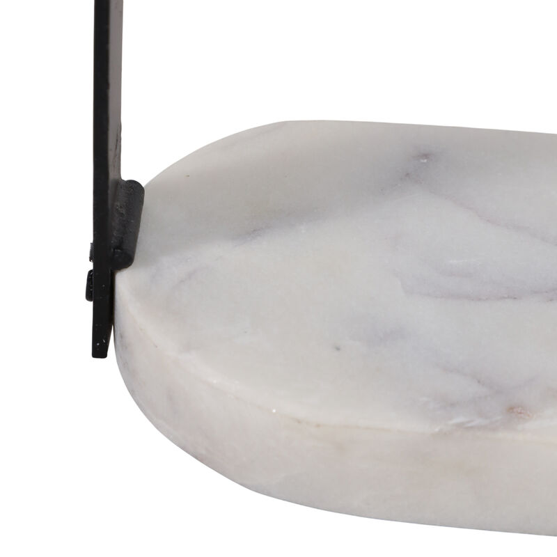 10x7" Table Top Mirror Marble Base, Black/white image number 5