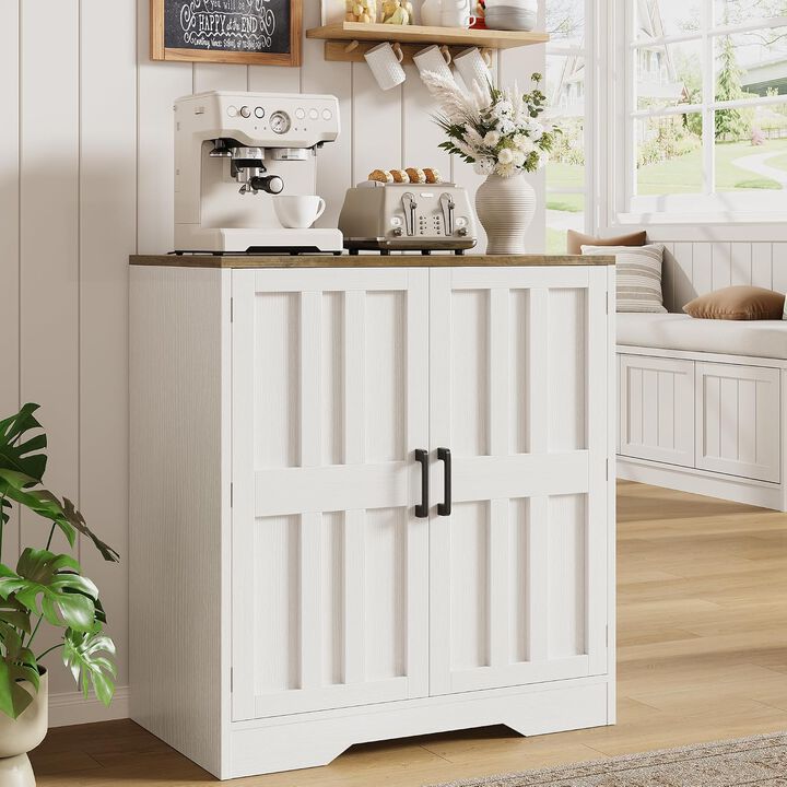 Modern Buffet Cabinet with Storage, 31.5" W Sideboard Cabinet w/Adjustable Shelves, Wooden Storage Cabinet, Coffee Bar for Kitchen, Living Room
