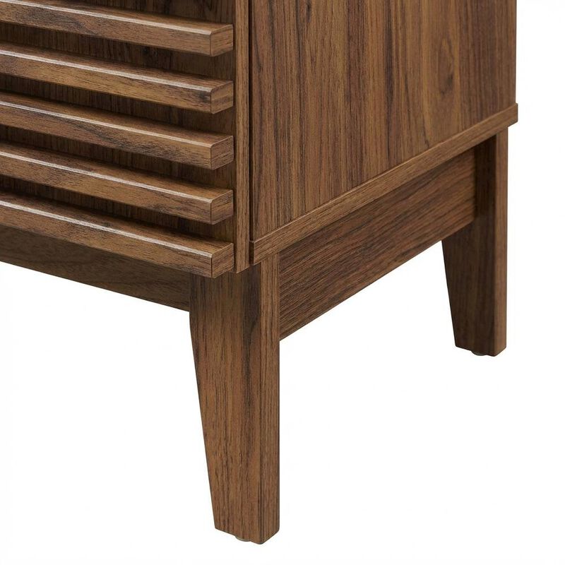 Walnut White 18-Inch Floor-Mount Bathroom Vanity Cabinet with Sink image number 6