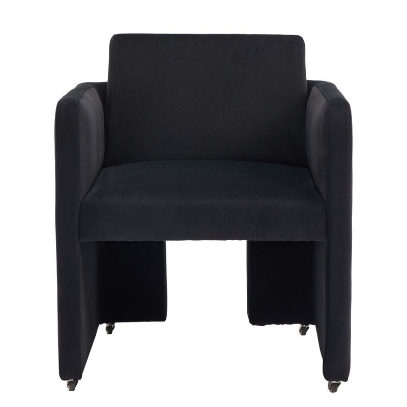 Envelor Modern Velvet Upholstered Barrel Accent Chair with Solid Wood Legs image number 0