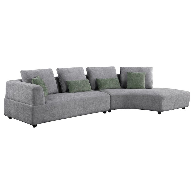 Coaster Co. of America Toscano 134-inch Upholstered Sectional Sofa Grey image number 0