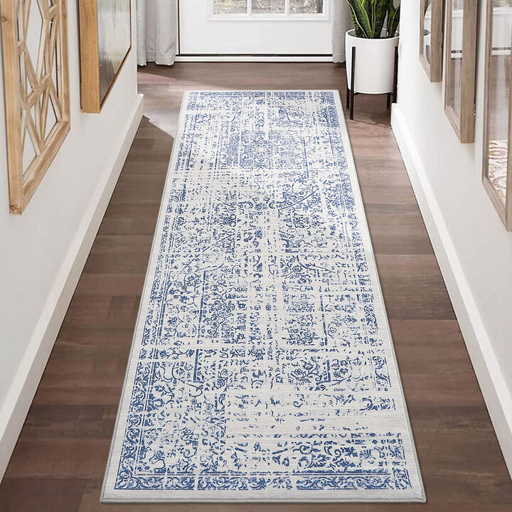 2x6 FT Area Rug Floral Rugs for Living Room Vintage Machine Washable Area Rugs