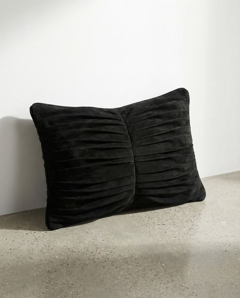 Pleated Cotton Suede Pillow image number 1
