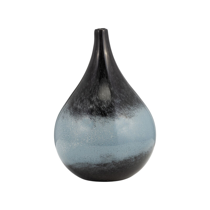 Glass, 12" Vase Blue Ombre image number 0