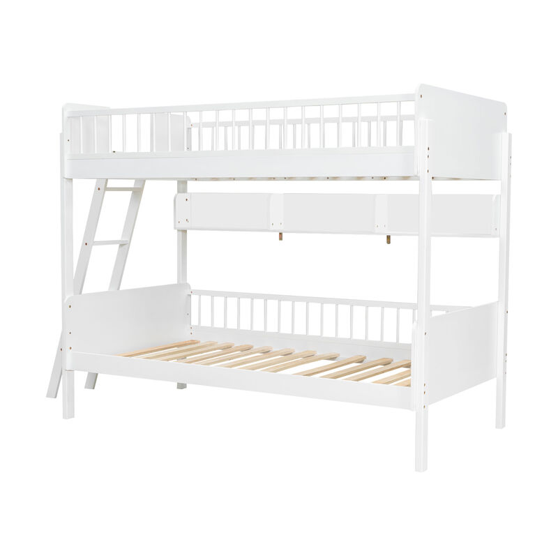 Whisen Wooden Bunk Bed with 3 Storage Shelves,Ladder can be Changed image number 7
