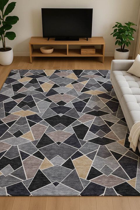Kenner KN8 Black 1'8" x 2'6" Rug