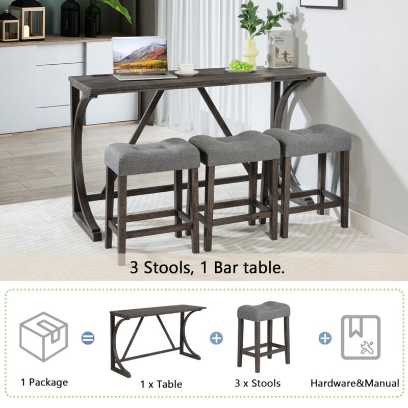 Bunkja Farmhouse Counter‑Height Bar Dining Set image number 5