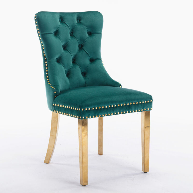 Streamdale Contemporary Velvet Dining Chairs, Set of 2 image number 2