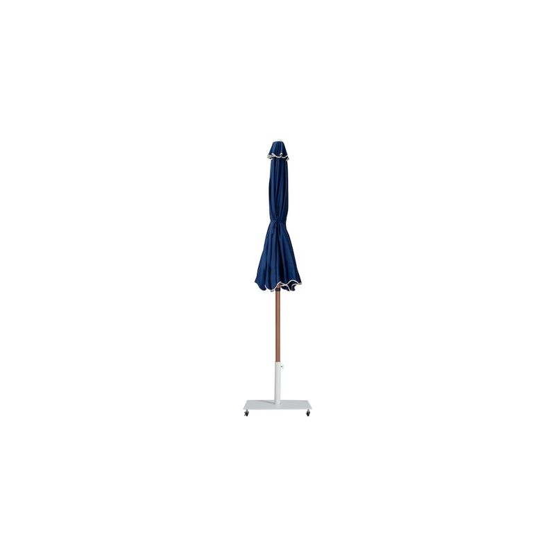 Meridian Furniture Amalfi Navy with Cream Piping Patio Umbrella with Matte White Base Set image number 3
