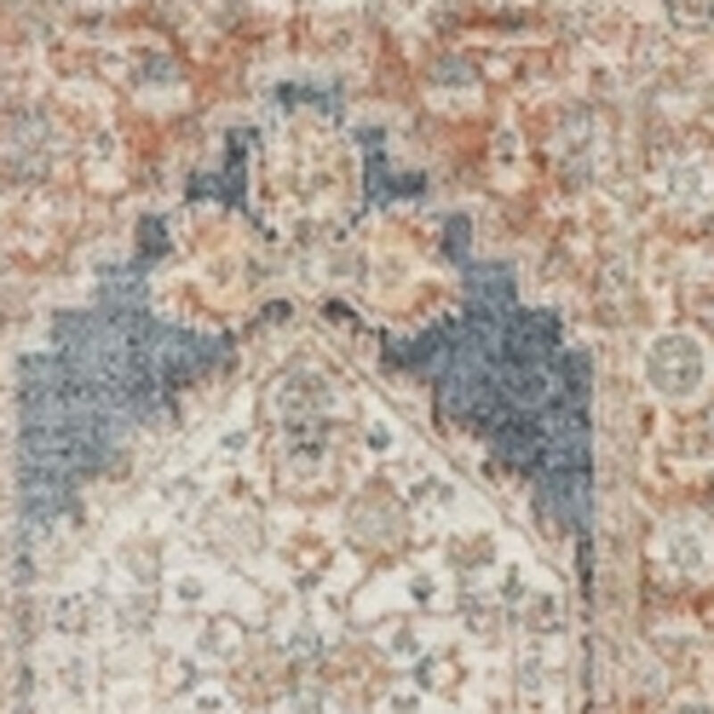 HomeRoots 12' Denim Blue Oriental Power Loom Distressed Washable Runner Rug image number 4