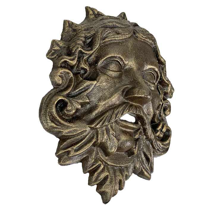 Cast Iron Green Man Wall D&eacute;cor - Bronze Finish - 9.75 inches Tall - Easy to Hang