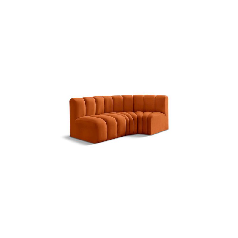 Meridian Furniture Arc Cognac Velvet Modular Sofa