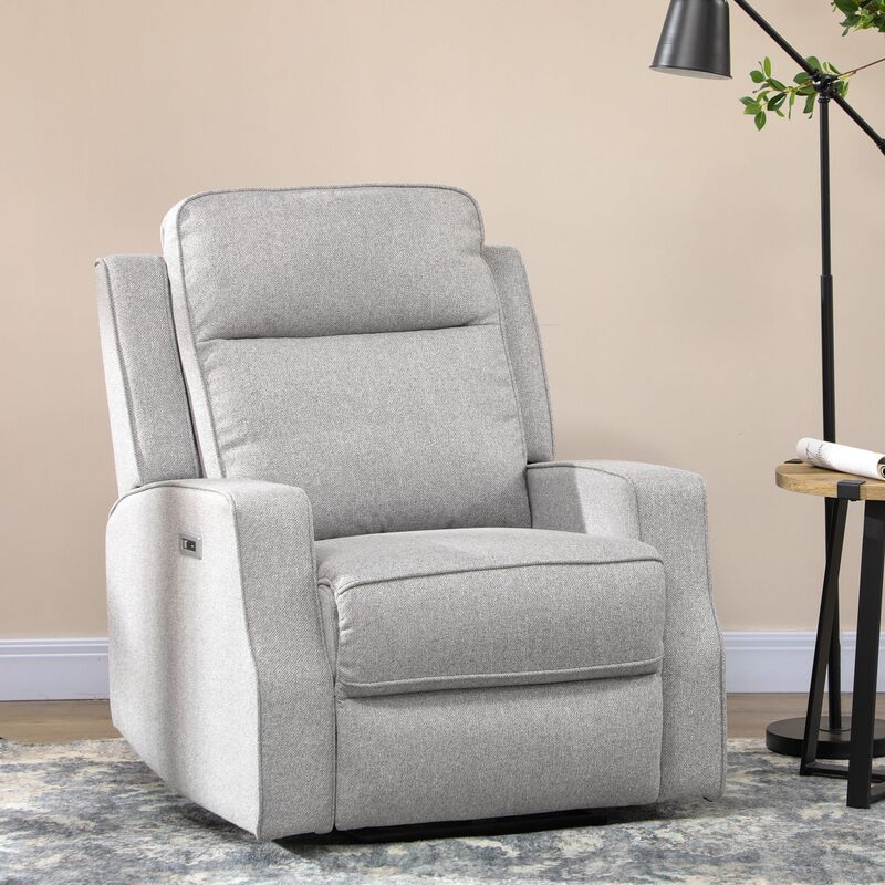 Gray Power Relaxation: Electric Recliner Armchair with USB Charger