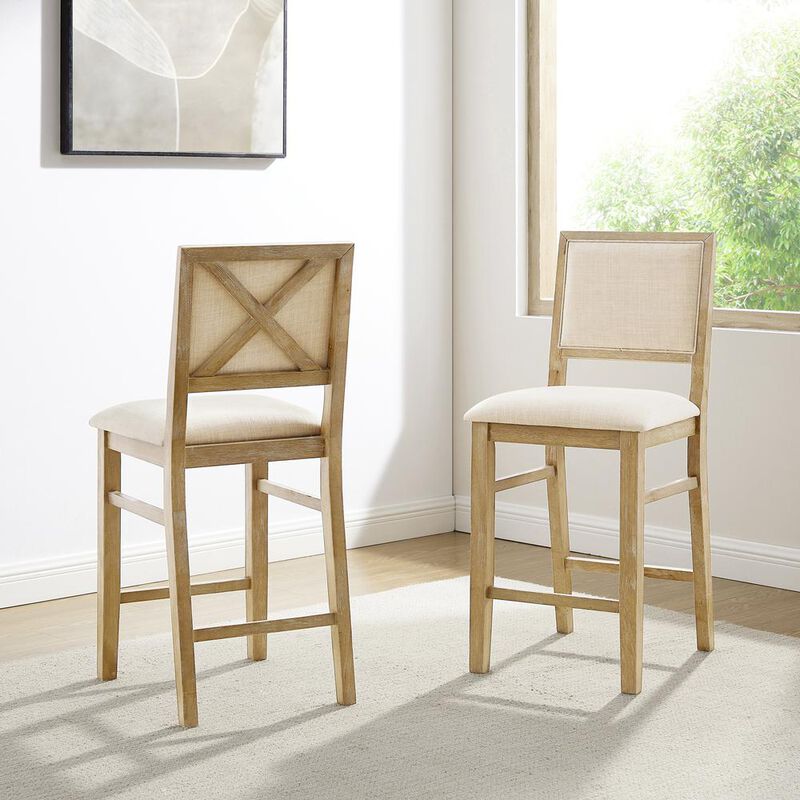Joanna 2-Piece Upholstered Counter Height Bar Stool Set