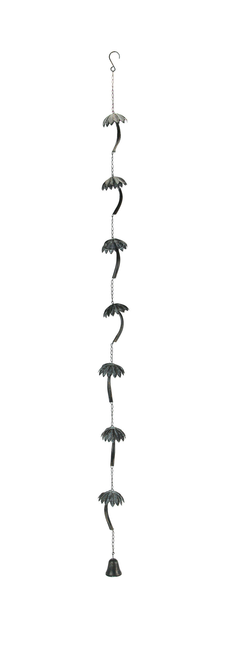Metal Tropical Palm Tree Rain Chain with Attached Hanger 72 inch image number 0